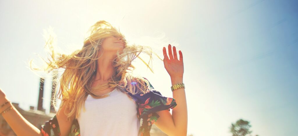 Hair on a windy day